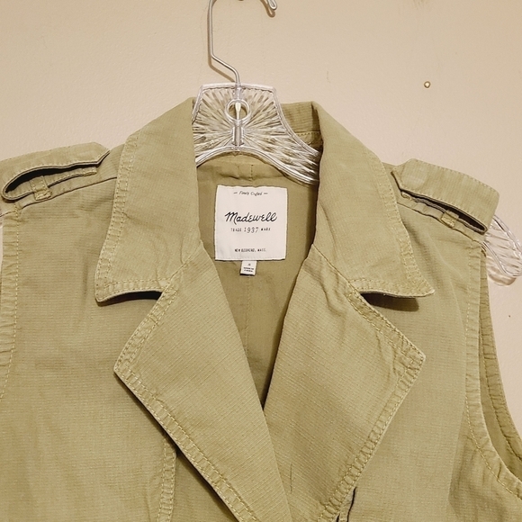 Madewell | Women's Small Green Safari Utility Vest (Size Small) - Picture 4 of 16